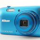 Nikon COOLPIX S3600 Blue With 4GB SDHC Card Digital Camera from Japan #1324