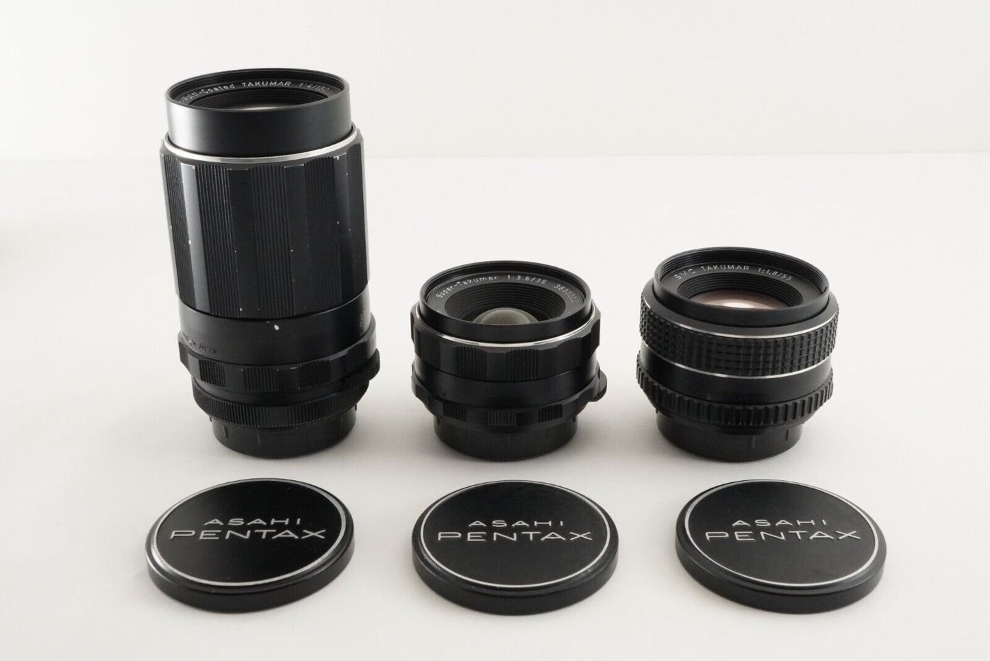 PENTAX SMC TAKUMAR 55mm F1.8 + Super-Takumar 35mm F3.5 + 150mm from Japan #8230