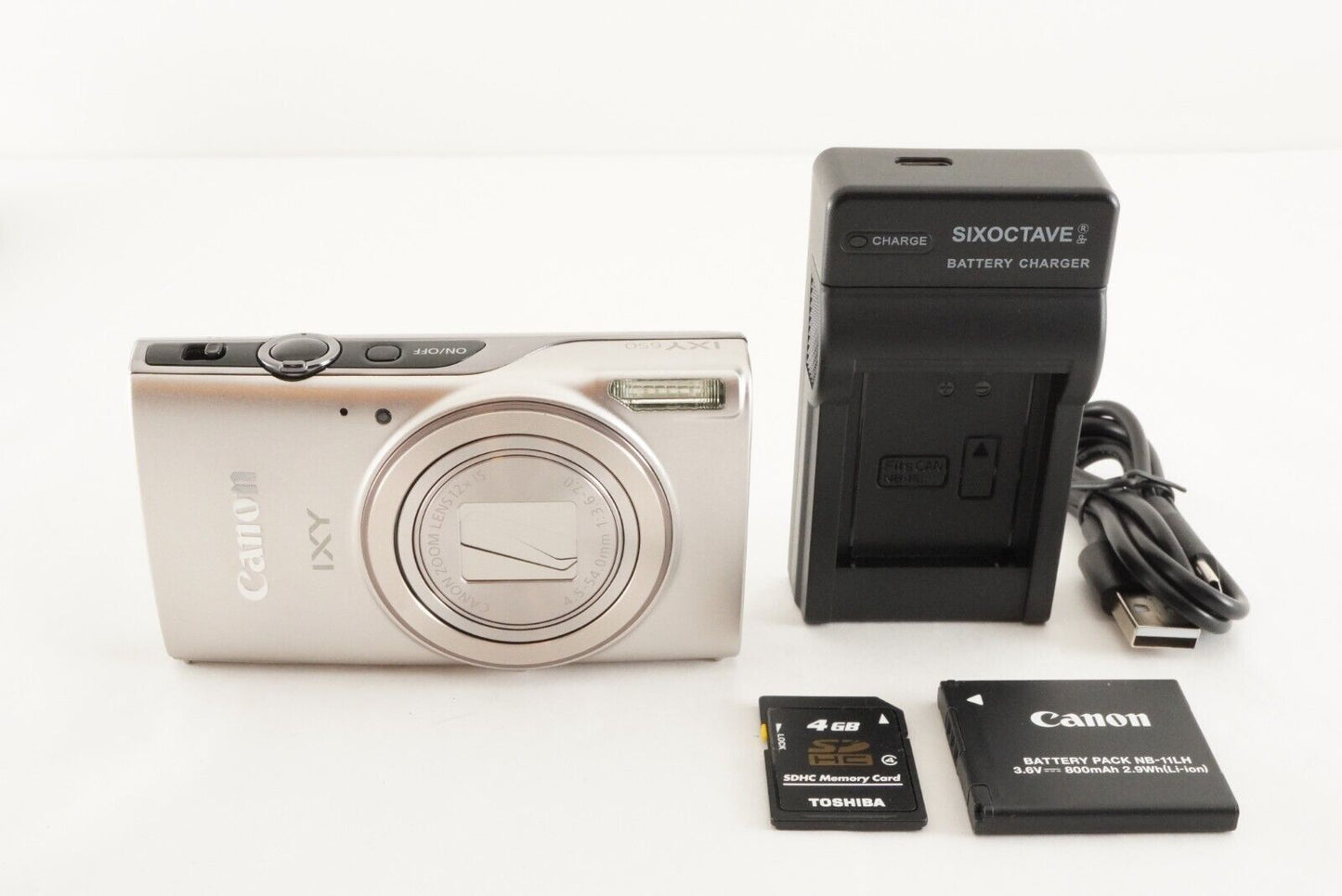 Canon IXY 650 Silver With 4GB SDHC Card Compact Digital Camera from Japan #0829