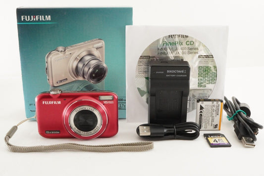 FUJIFILM FINEPIX JX400 Red In Box &4GB SDHC Card Digital Camera from Japan #1301