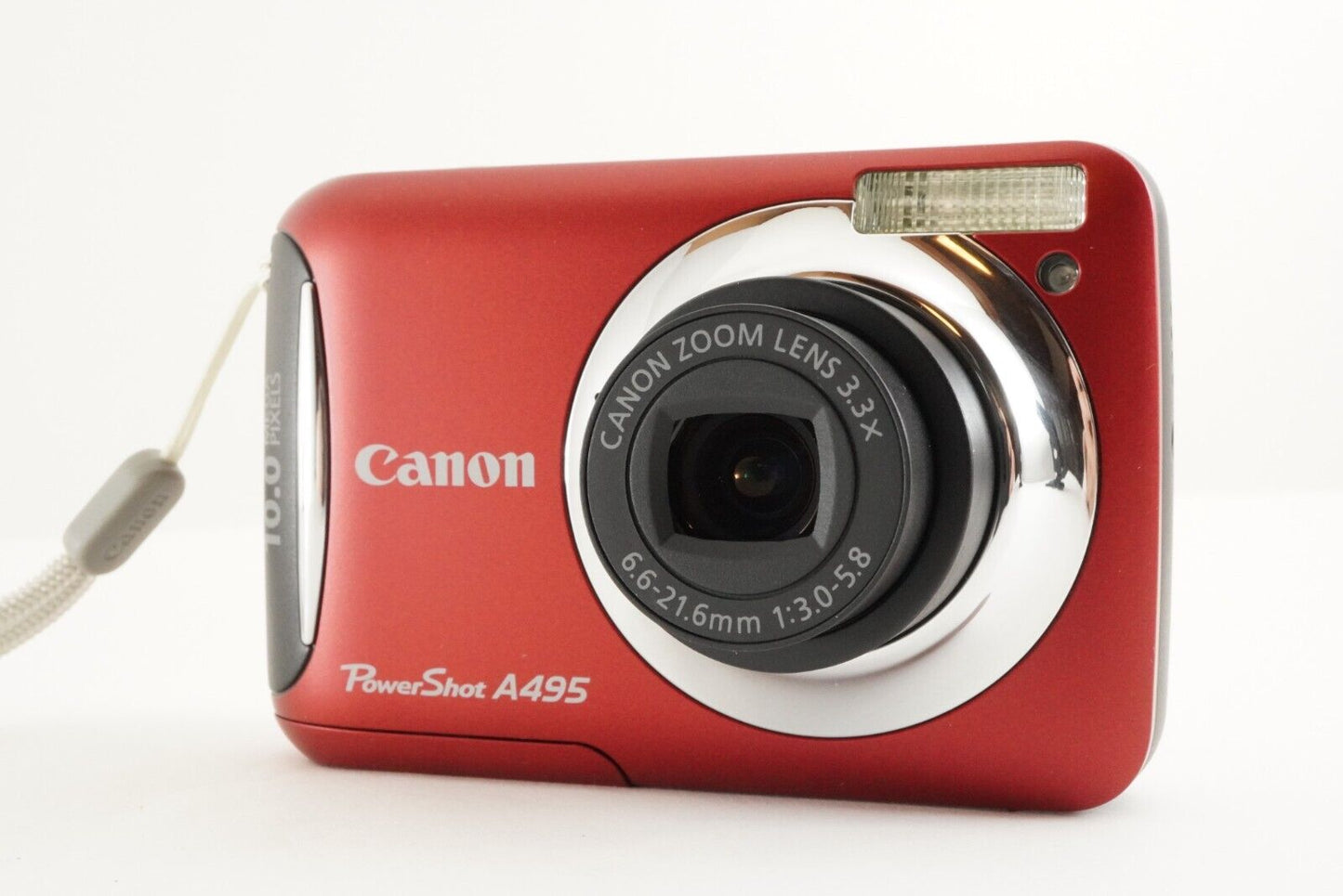 Canon PowerShot A495 Red In Box With 2GB SD Card Digital Camera from Japan #1460