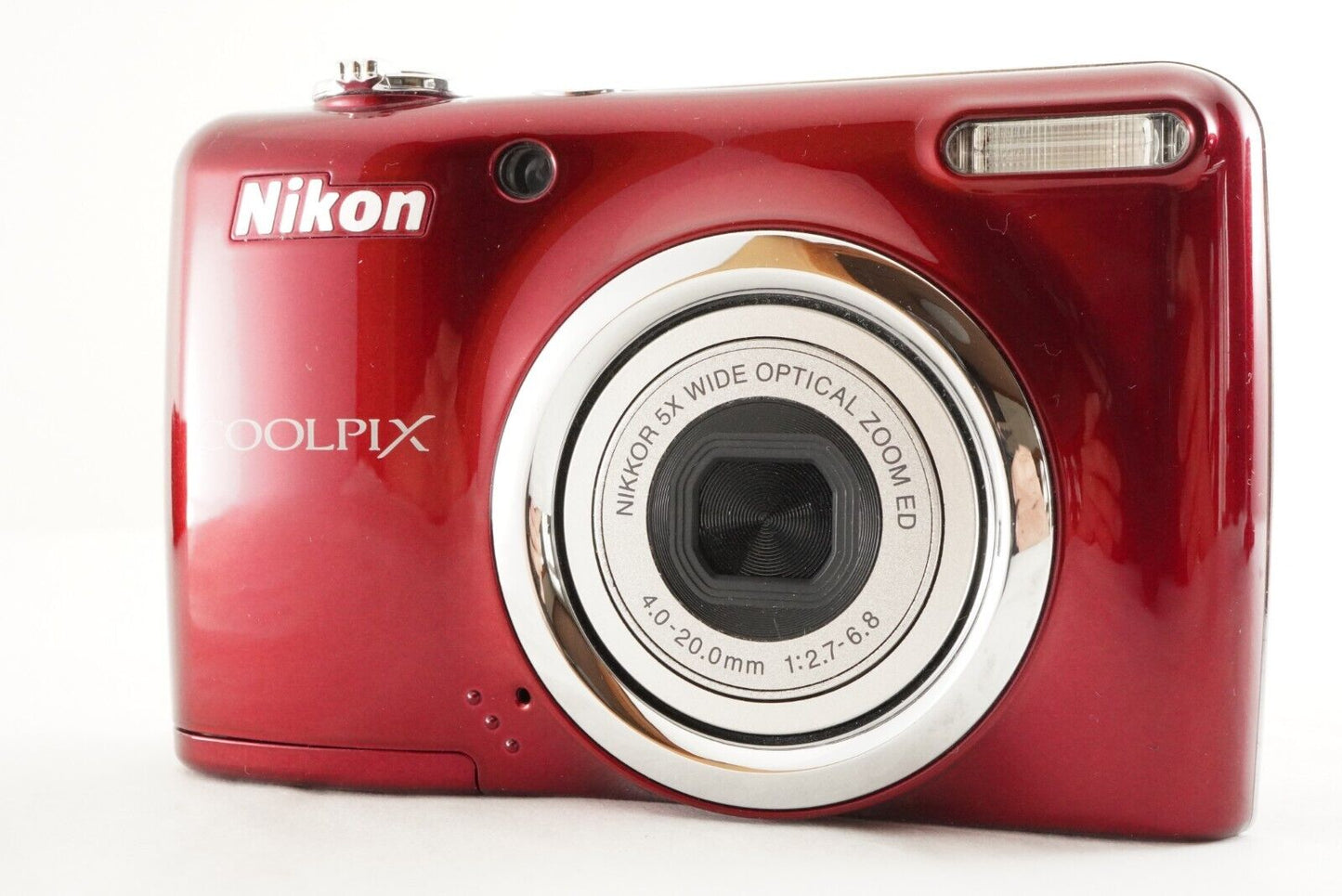 Nikon COOLPIX L23 Red With 4GB SDHC Card Digital Camera from Japan #0703