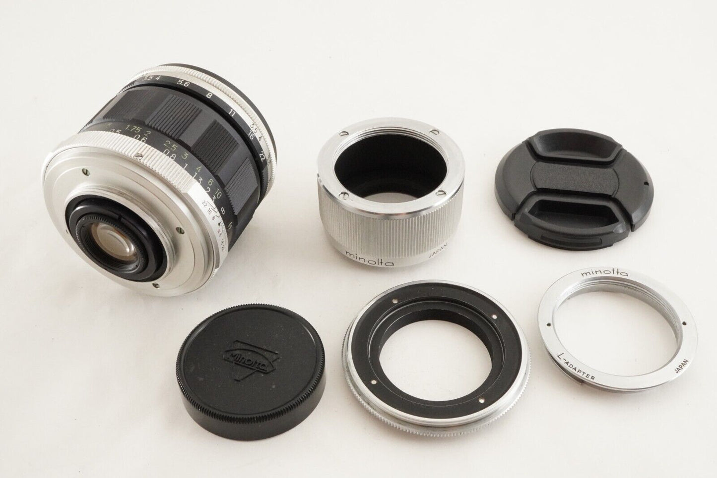 MINOLTA MACRO ROKKOR-QF 50mm 3.5 Leica L39 Screw Mount & Adapters fromJapan#0232