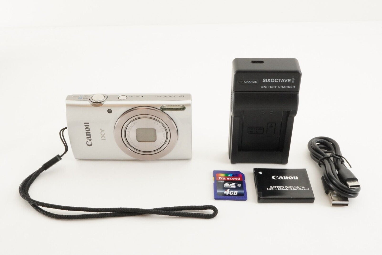 Canon IXY 180 Silver With 4GB SDHC Card Compact Digital Camera from Japan #1610