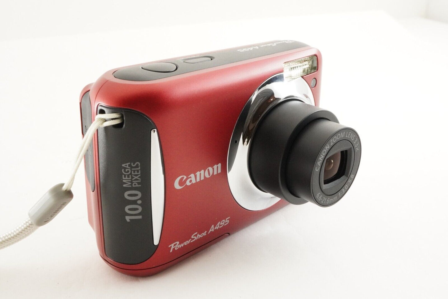 Canon PowerShot A495 Red In Box With 2GB SD Card Digital Camera from Japan #1460