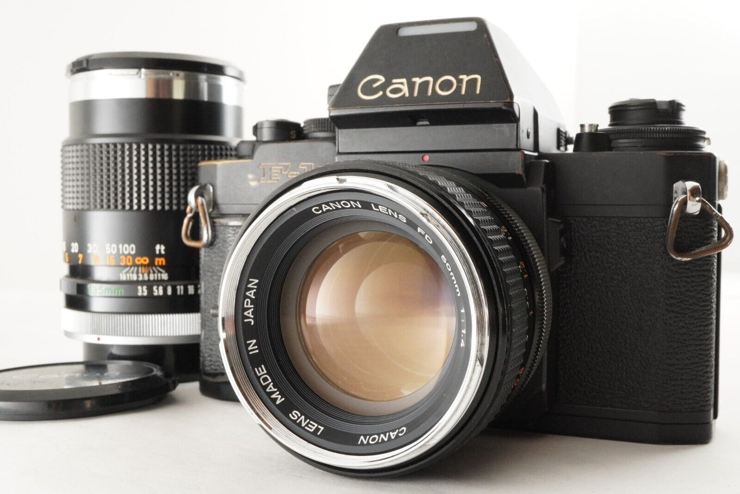 Canon New F-1 AE Finder + FD 50mm F1.4 + FD 135mm F3.5 from Japan #9479