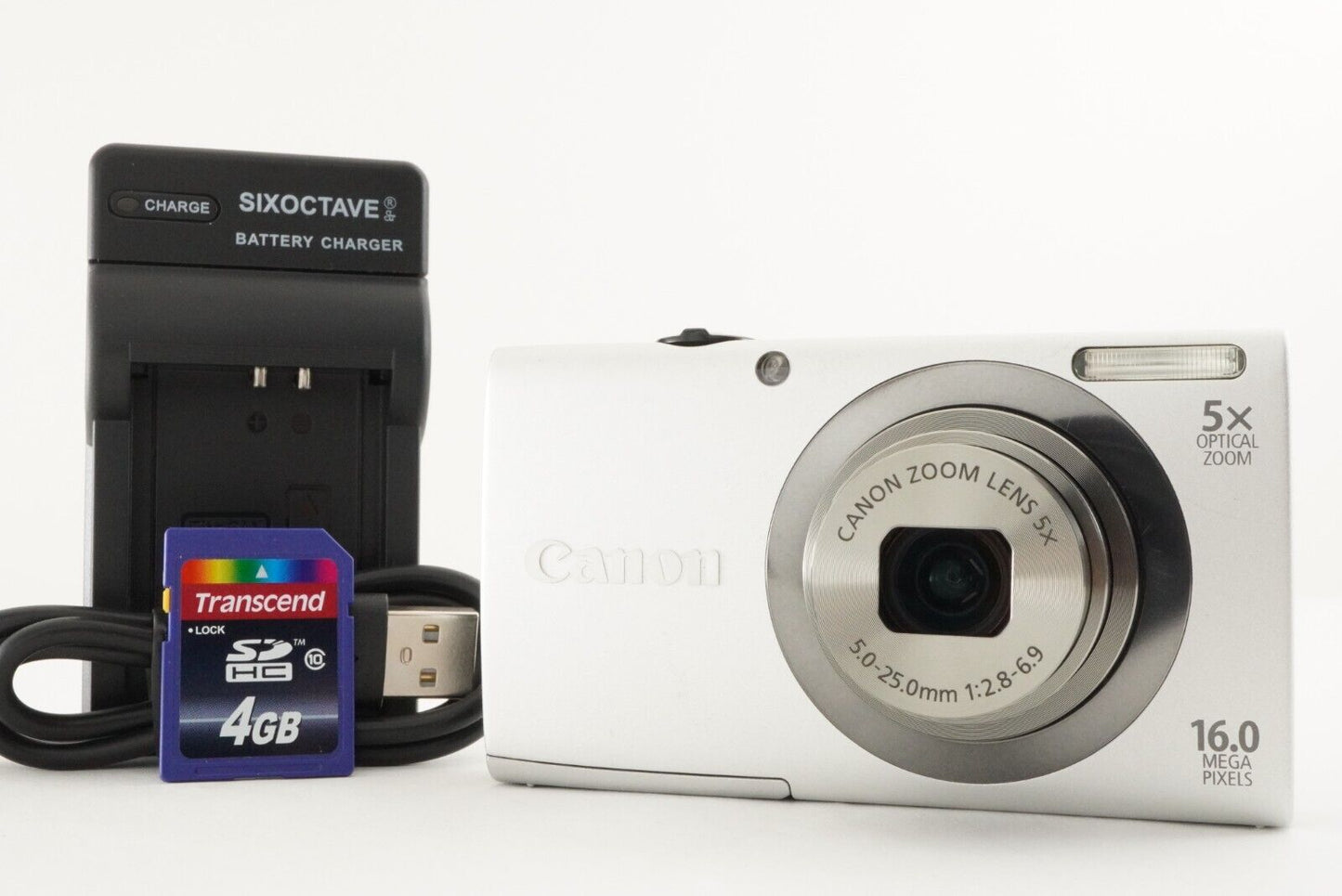 Canon PowerShot A2300 Silver With 4GB SDHC Card Digital Camera from Japan #1572