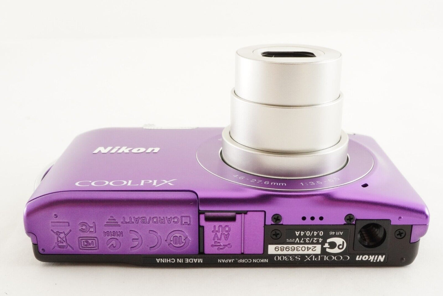 Nikon COOLPIX S3300 Purple With 4GB SDHC Card Digital Camera from Japan #0737