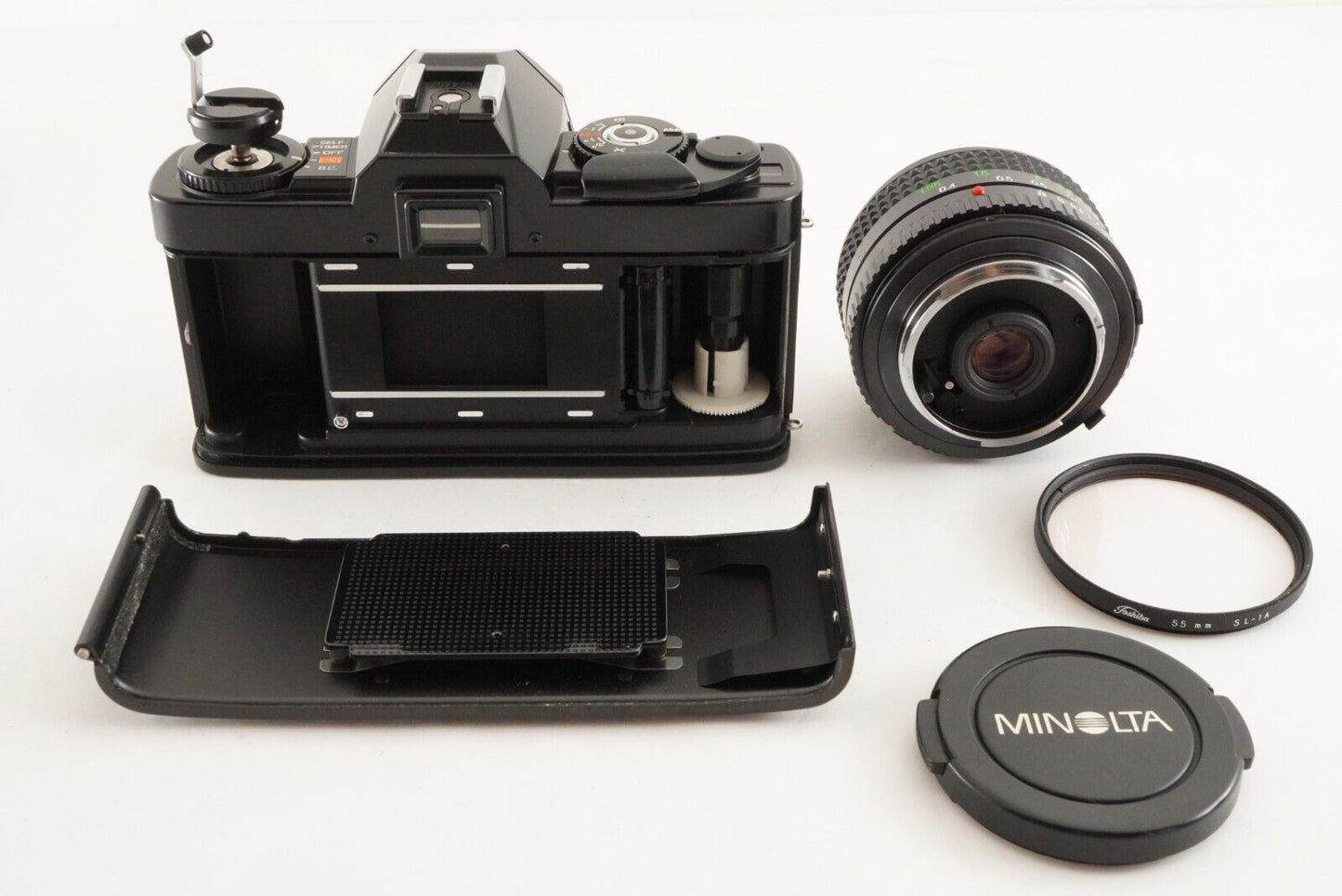 minolta X-7 Black + MD.W.ROKKOR 28mm F3.5 SLR 35mm Film Camera from Japan #9575