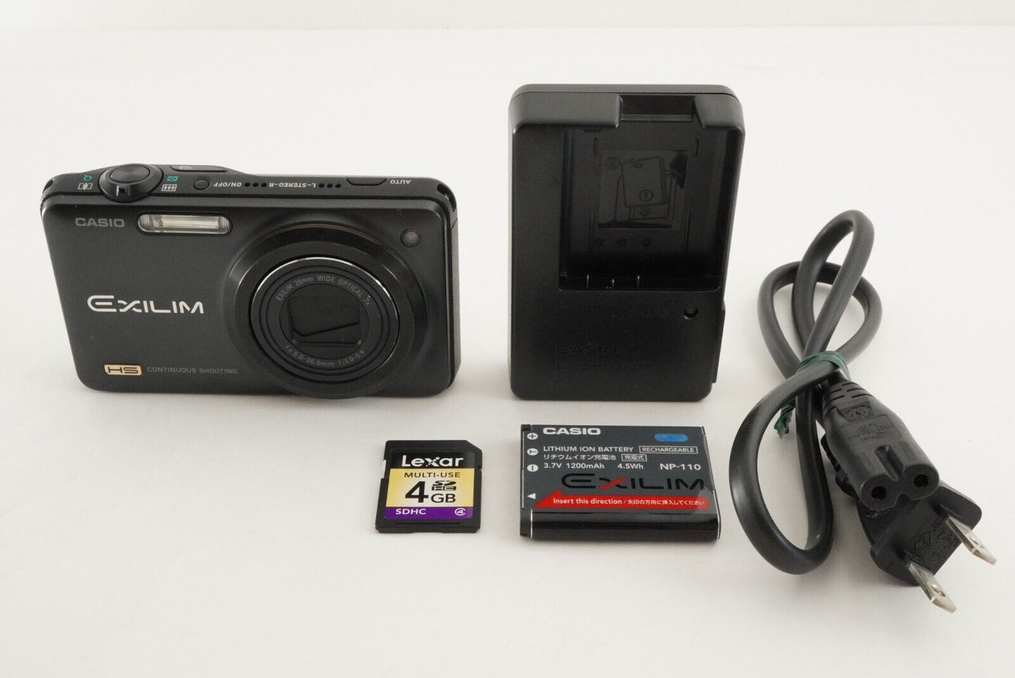 CASIO EXILIM EX-ZR10 Black With 4GB SDHC Card Digital Camera from Japan #9199