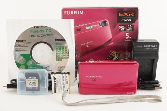 FUJIFILM FINEPIX Z900 EXR Pink In Box & 4GB SDHC Digital Camera from Japan #0694