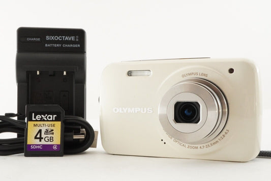 OLYMPUS VH-210 White With 4GB SDHC Card Compact Digital Camera from Japan #1461