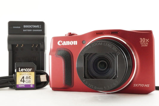 Canon PowerShot SX710 HS Red With 4GB SDHC Card Digital Camera from Japan #1458