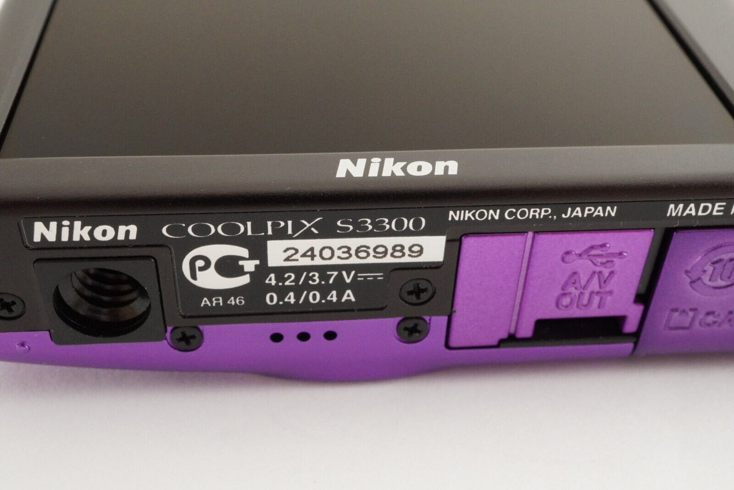 Nikon COOLPIX S3300 Purple With 4GB SDHC Card Digital Camera from Japan #0737