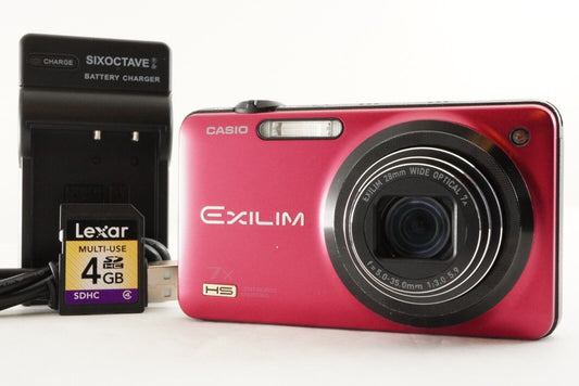 CASIO EXILIM EX-ZR15 Red With 4GB SDHC Card Digital Camera from Japan #1192