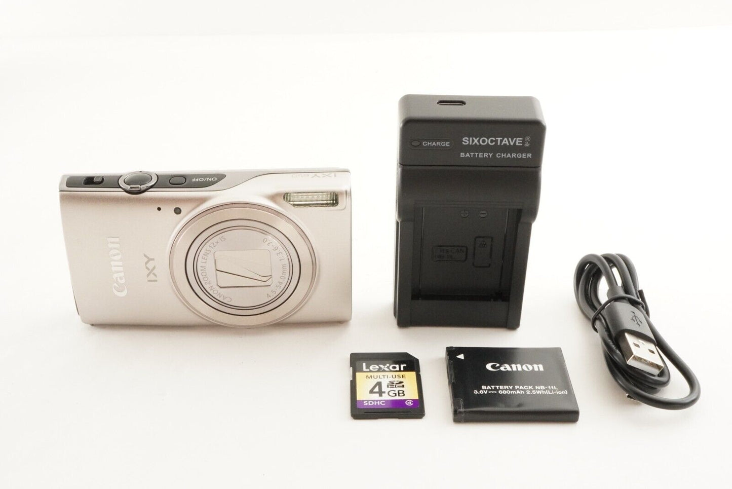 Canon IXY 650 Silver With 4GB SDHC Card Compact Digital Camera from Japan #1493