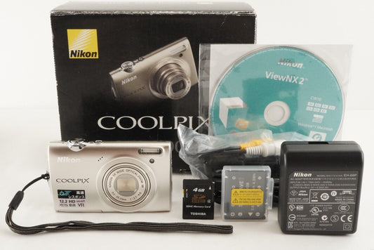 Nikon COOLPIX S5100 Silver InBox & 4GB SDHC Card Digital Camera from Japan #0306