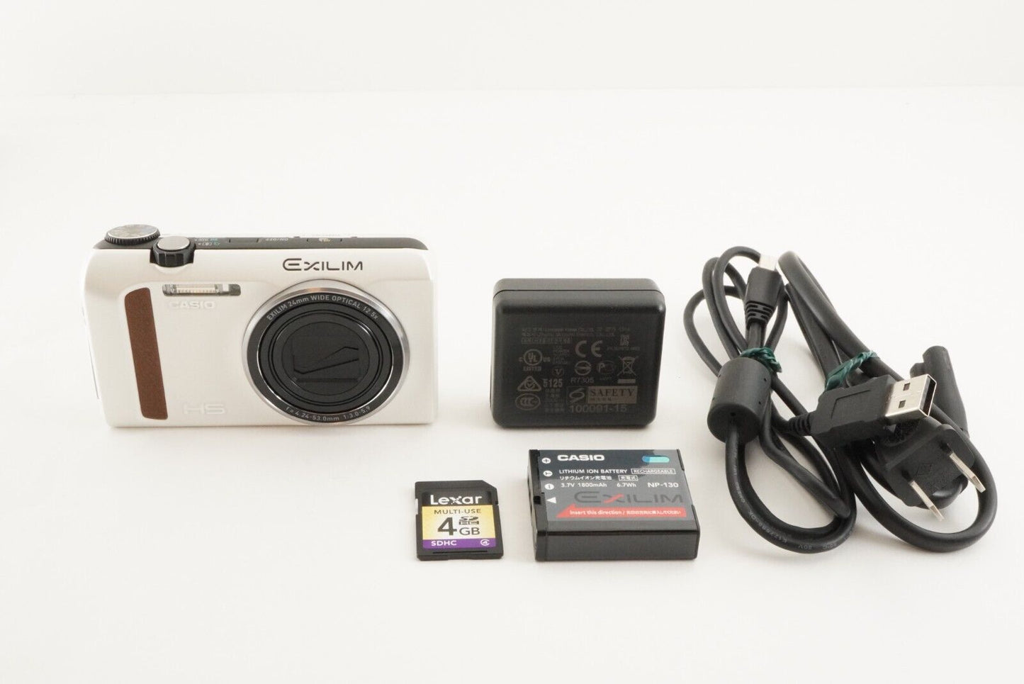 CASIO EXILIM EX-ZR400 White With 4GB SDHC Card Digital Camera from Japan #1640