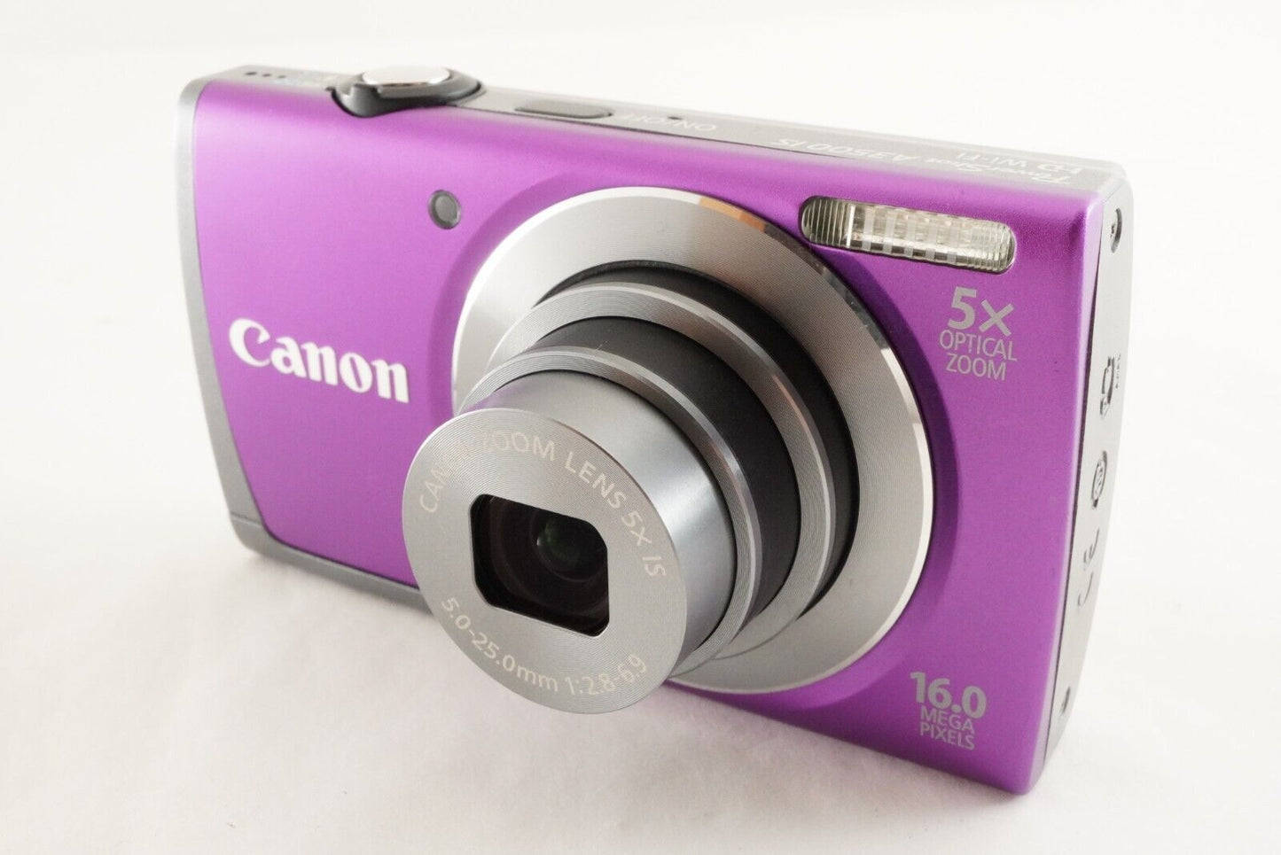 Canon PowerShot A3500 IS Purple & 4GB SDHC Card Digital Camera from Japan #0736