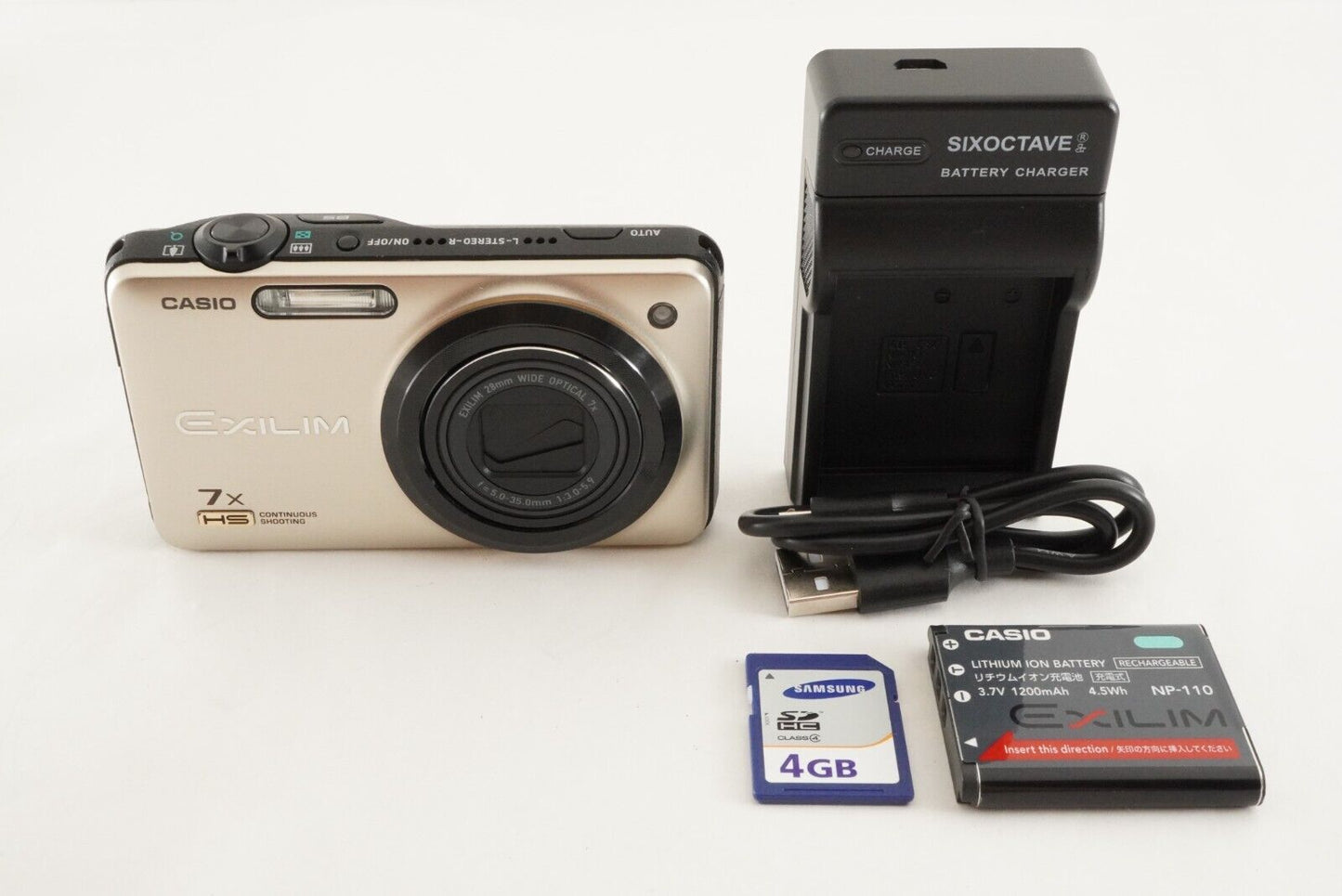 CASIO EX-ZR15 Gold With 4GB SDHC Card Digital Camera from Japan #9708