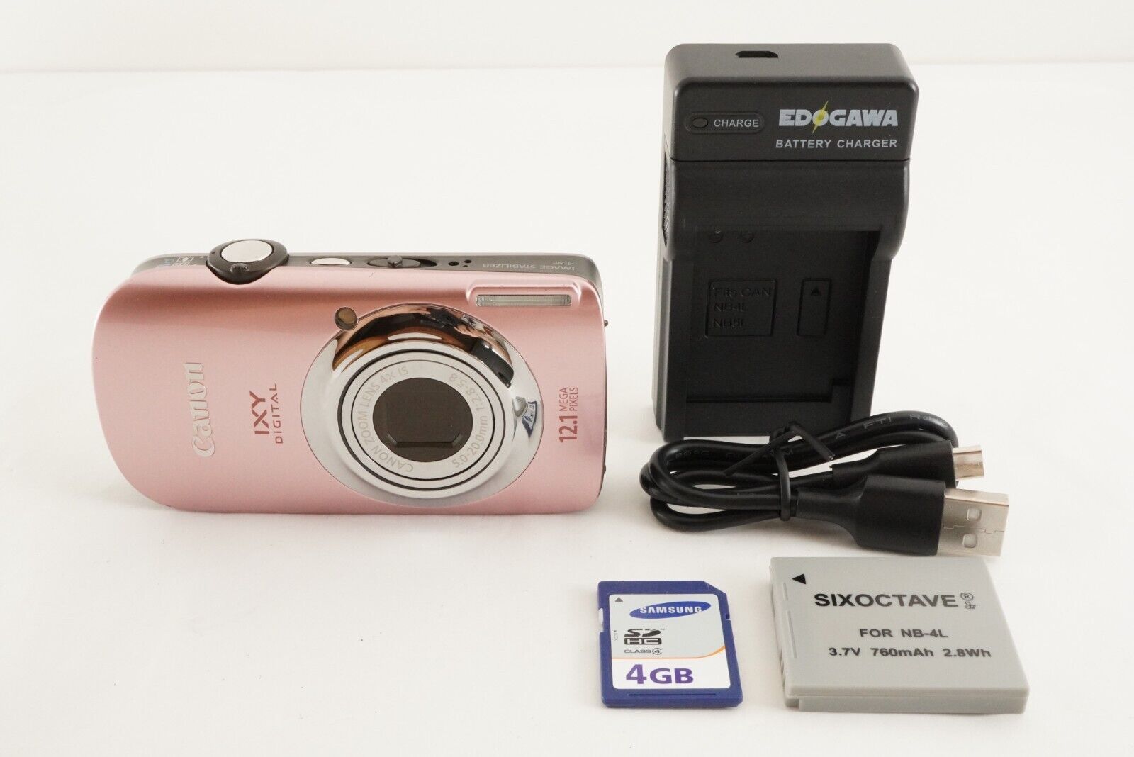 Canon IXY DIGITAL 510 IS Pink With 4GB SDHC Card Digital