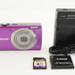 Canon PowerShot A3500 IS Purple & 4GB SDHC Card Digital Camera from Japan #0736