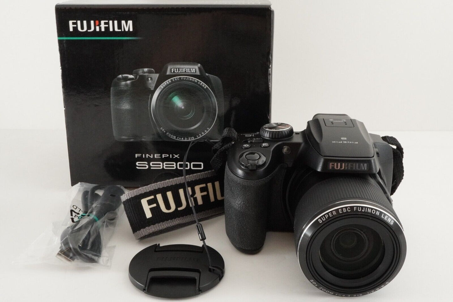 FUJIFILM FINEPIX S9800 Black In Box With 4GB SDHC Card from Japan #9216