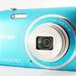 Nikon COOLPIX S3500 Blue In Box & 4GB SDHC Card Digital Camera from Japan #9208