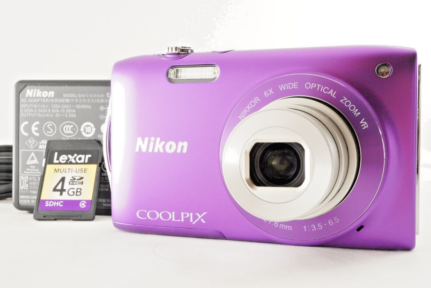 Nikon COOLPIX S3300 Purple With 4GB SDHC Card Digital Camera from Japan #0737