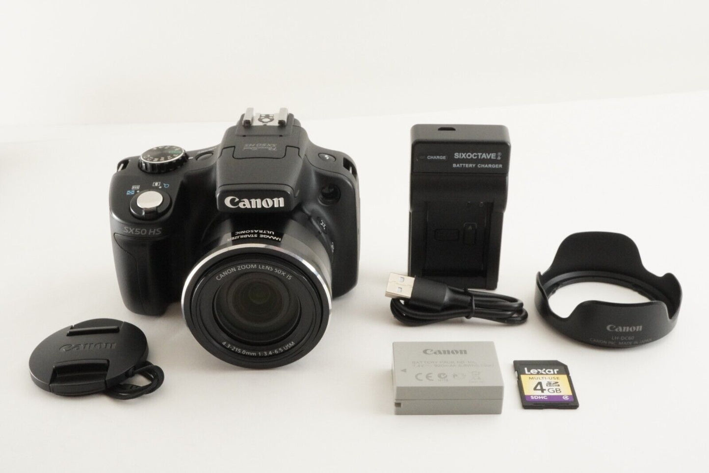 Canon Powershot SX50 HS Black With 4GB SDHC Card Digital Camera from Japan #0973