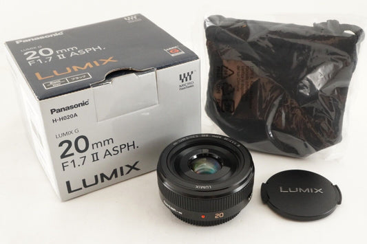 Panasonic LUMIX G 20mm F1.7 II Black In Box AF Prime Lens from Japan #8108