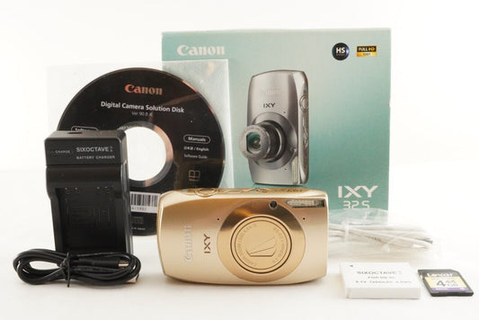 Canon IXY 32S Gold In Box With 4GB SDHC Card Digital Camera from Japan #0819