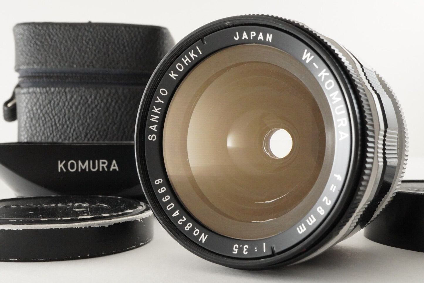 KOMURA W-KOMURA 28mm F3.5 For Nikon With Case Photo tested! From Japan #8070