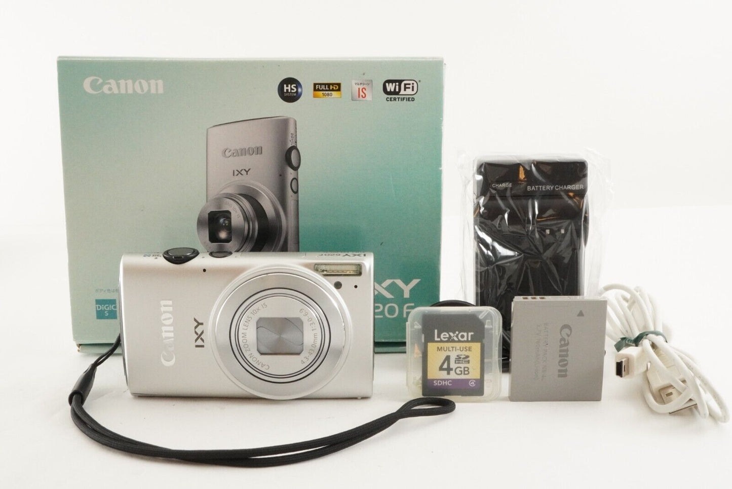 Canon IXY 620F Silver In Box With 4GB SDHC Card Digital Camera from Japan #1456