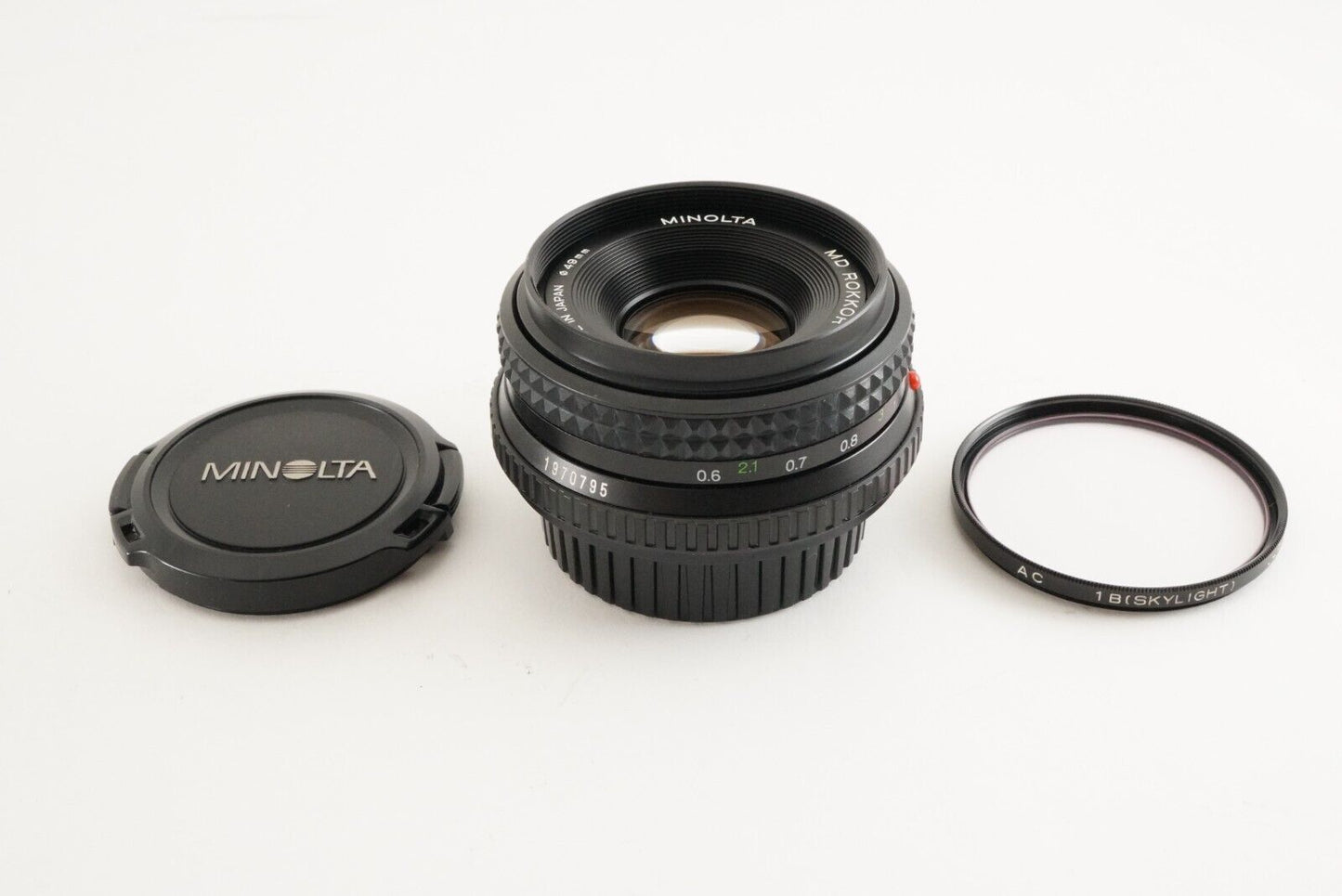 MINOLTA MD ROKKOR 45mm F2 MF Wide Angle Lens Photo tested! From Japan #7847