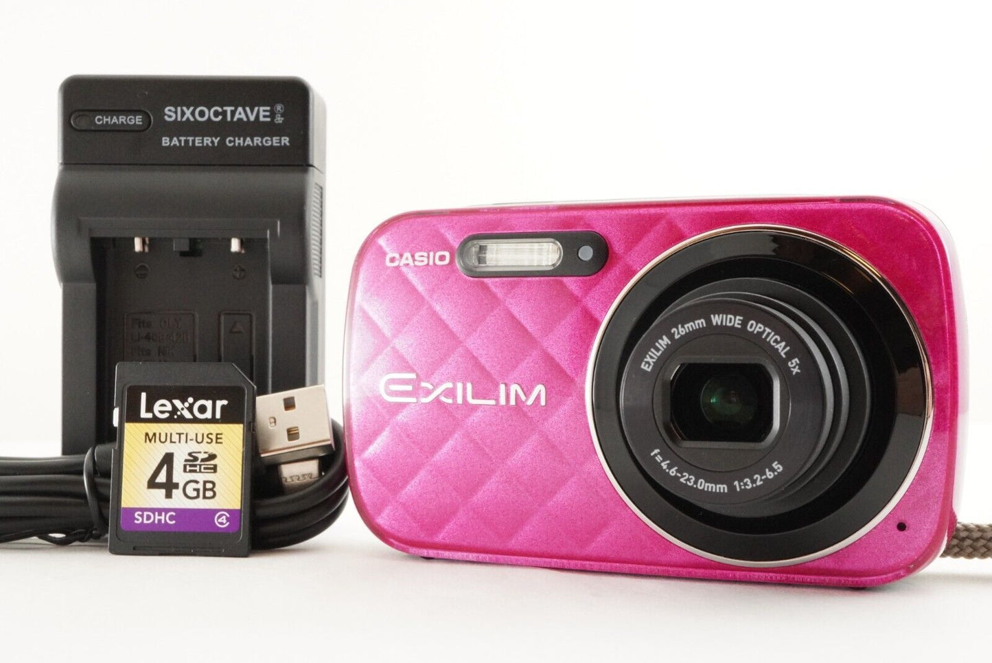 CASIO EXILIM EX-N10 Pink With 4GB SDHC Card Digital Camera from Japan #1639