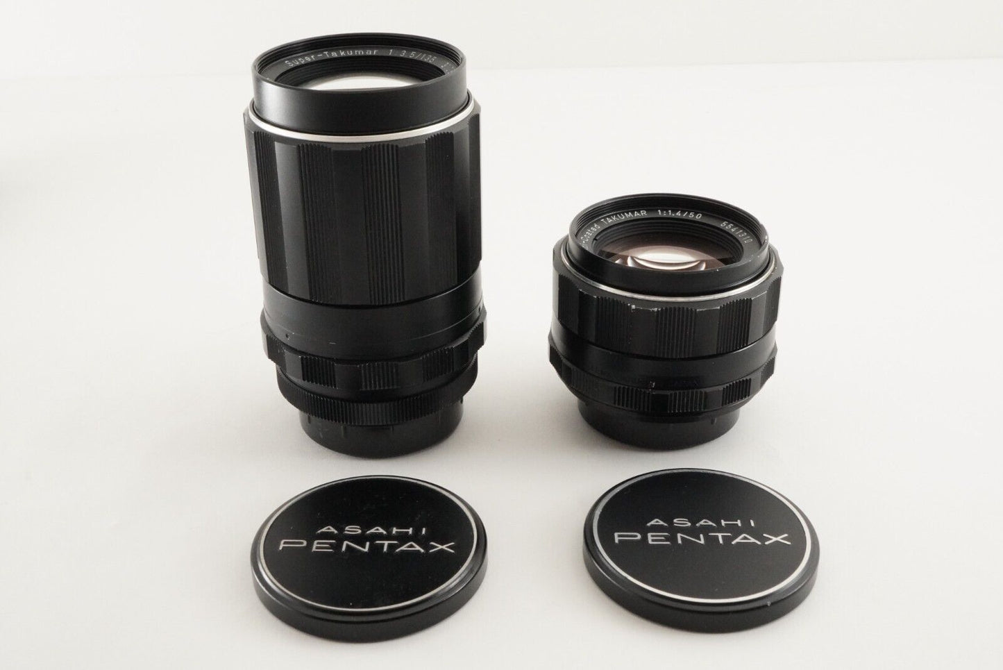 PENTAX Super-Multi-Coated TAKUMAR 50mm F1.4 + 135mm F3.5 Lens from Japan #8175