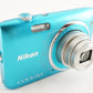 Nikon COOLPIX S3500 Blue In Box & 4GB SDHC Card Digital Camera from Japan #9208