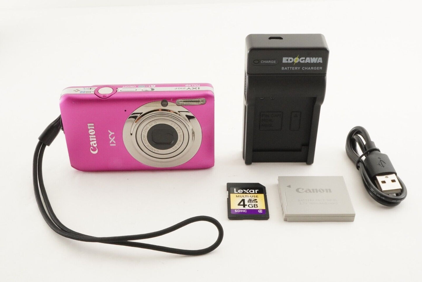 Canon IXY 210F Pink With 4GB SDHC Card Compact Digital Camera from Japan #1468