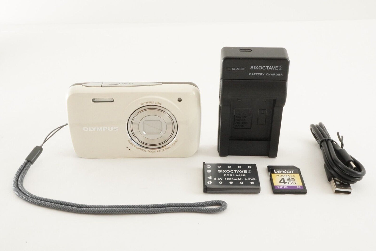 OLYMPUS VH-210 White With 4GB SDHC Card Compact Digital Camera from Japan #1461