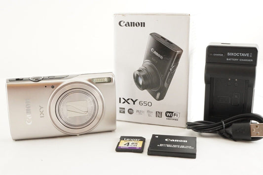 Canon IXY 650 Silver In Box With 4GB SDHC Card Digital Camera from Japan #0866