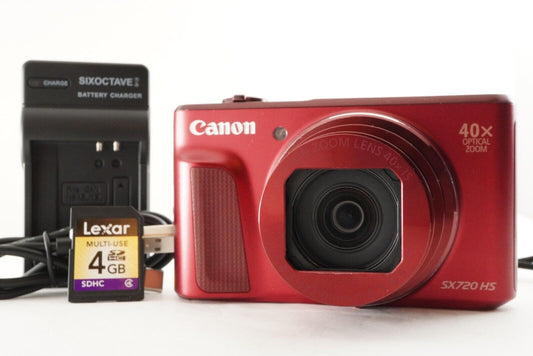 Canon PowerShot SX720 HS Red With 4GB SDHC Card Digital Camera from Japan #1524