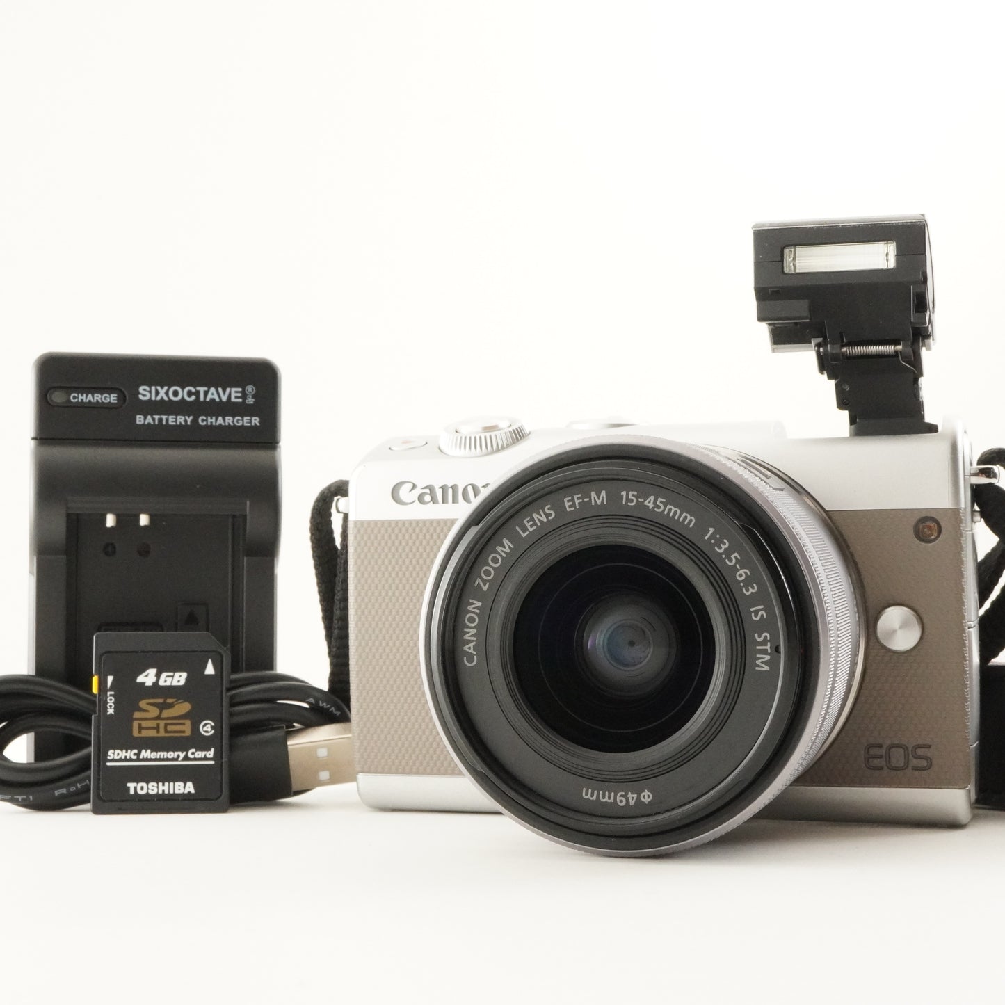 Canon EOS M100 Silver + EF-M 15-45mm IS STM + 4GB SDHC Card from Japan #11031