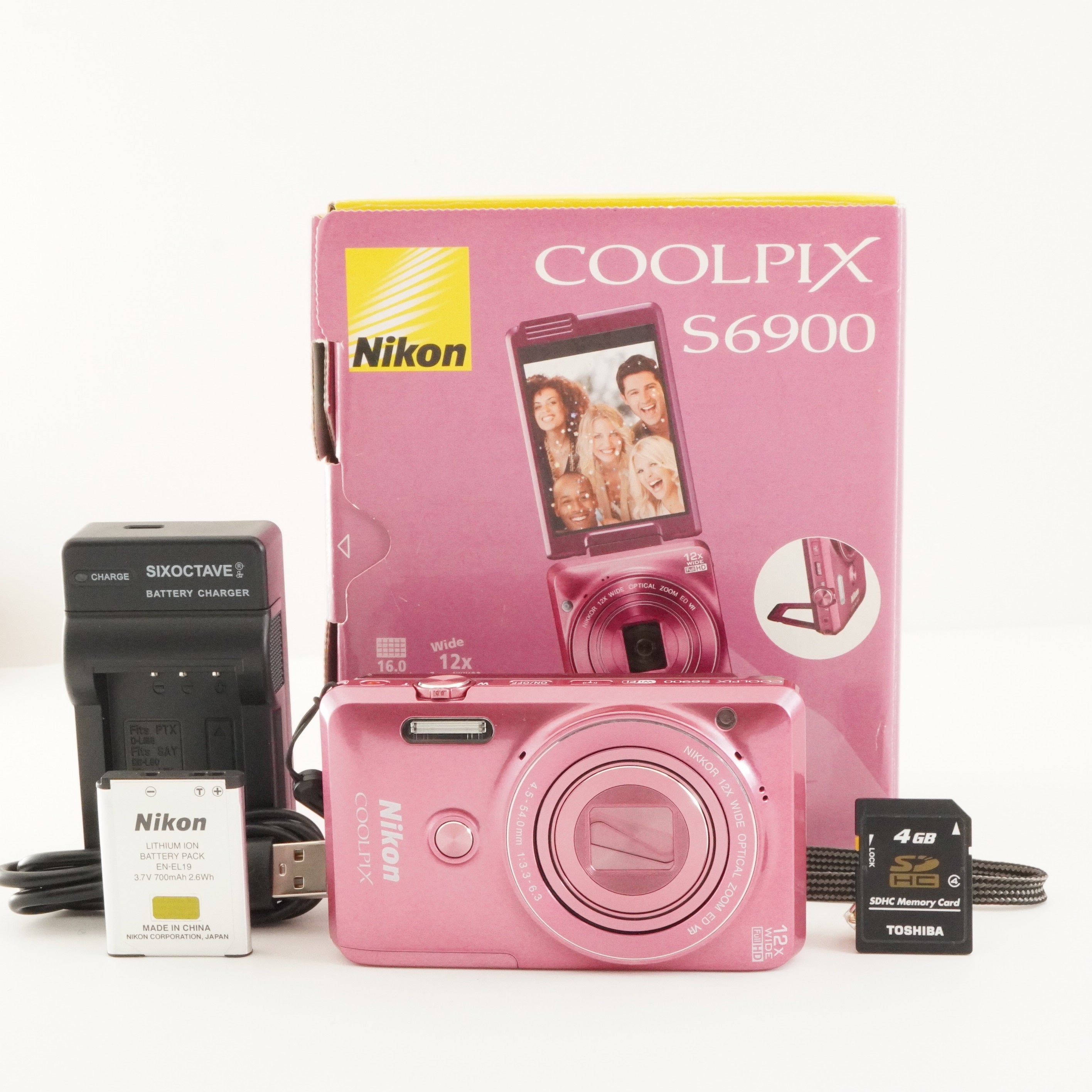 Nikon COOLPIX S6900 Pink In Box & 4GB SDHC Card Digital Camera