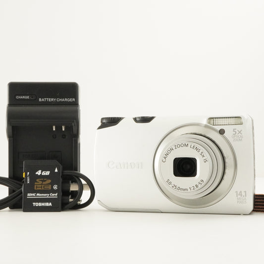 Canon PowerShot A3200 IS Silver + 4GB SDHC Card Digital Camera from Japan #11107