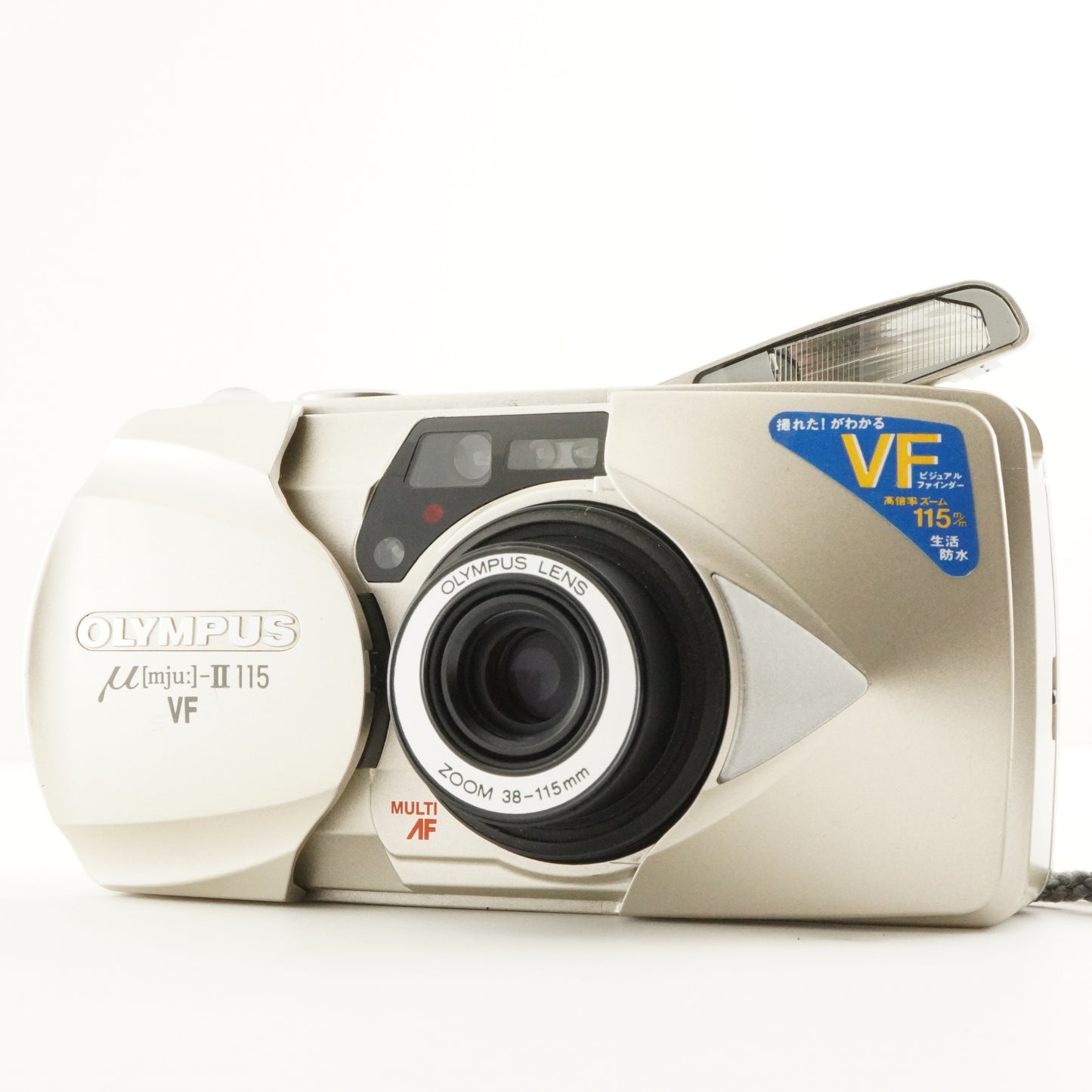 OLYMPUS mju II 115 VF [mju:] + RC-200 Film Camera from Japan #11123