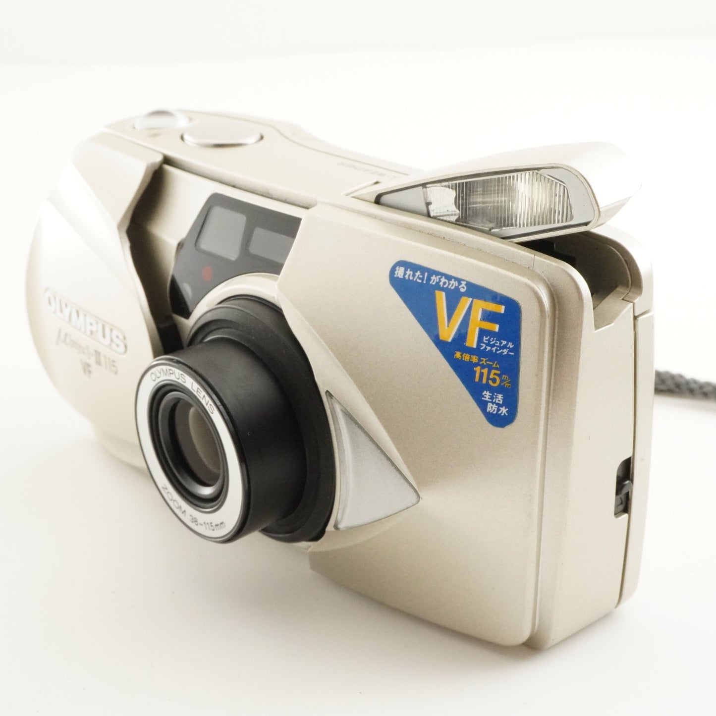OLYMPUS mju II 115 VF [mju:] + RC-200 Film Camera from Japan #11123