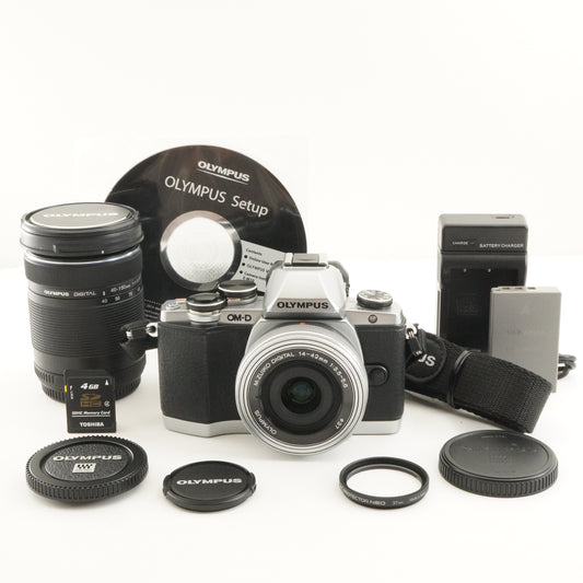 [1,937 Shots] OLYMPUS OM-D E-M10 Silver +14-42 +40-150 +4GB SD from Japan #11201