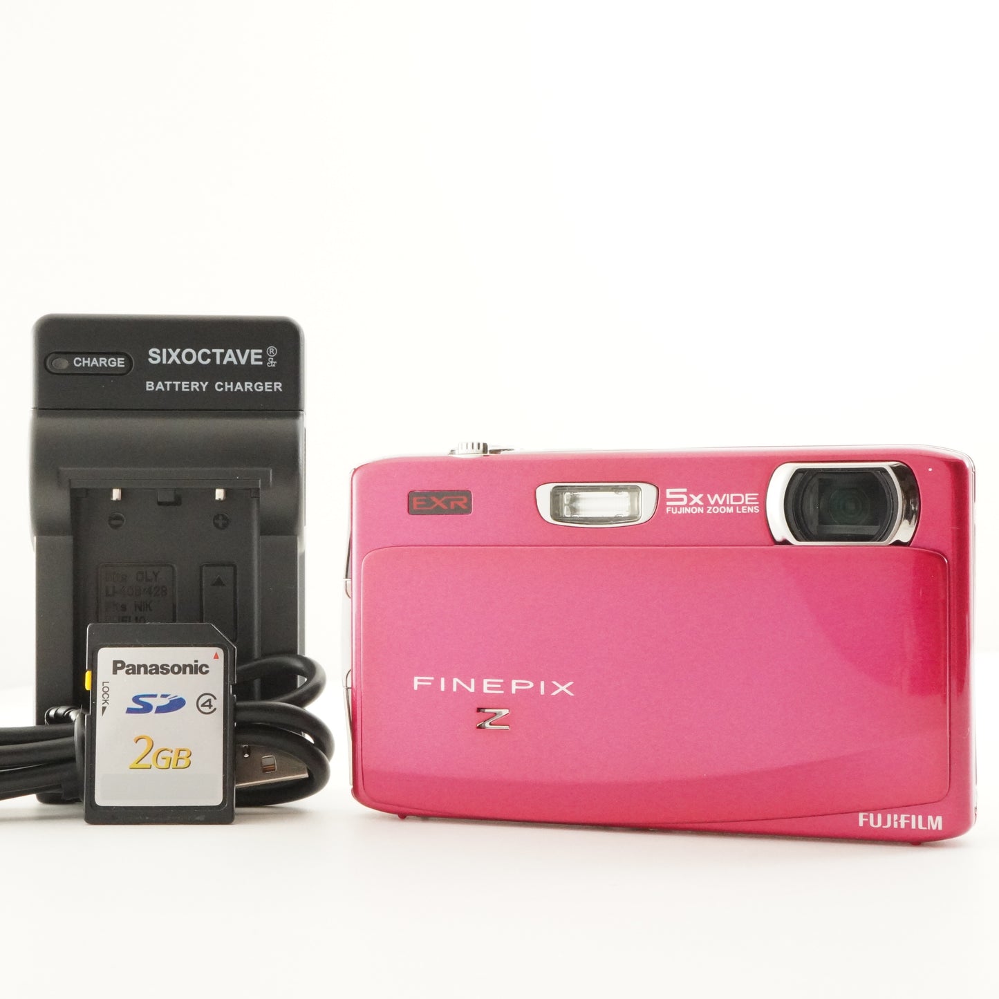 FUJIFILM FinePix Z900 EXR Pink + 2GB SD Card Digital Camera from Japan #11280