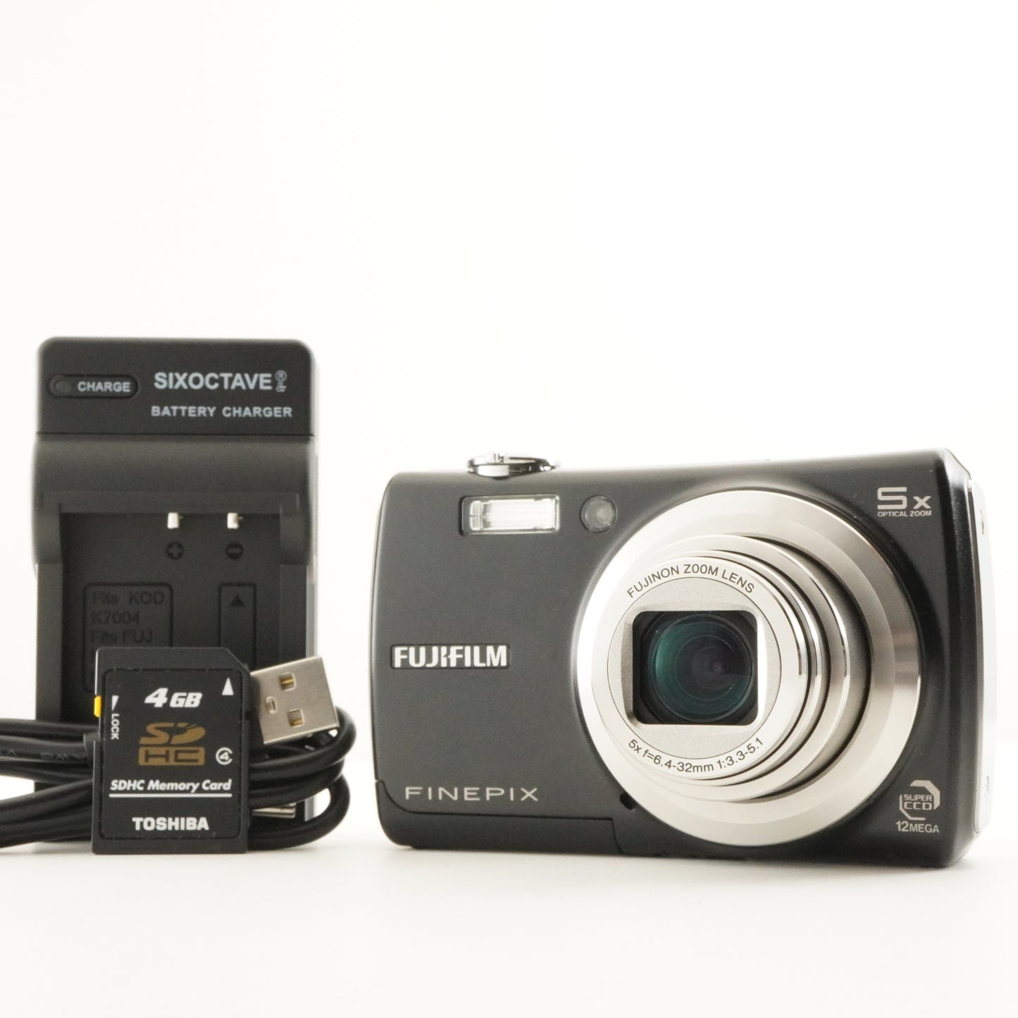 FUJIFILM FinePix F100fd Black + 4GB SDHC Card Digital Camera from Japan #11281
